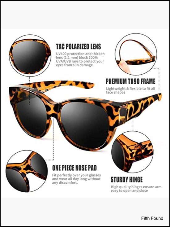Oversized Cat Eye Polarized Sunglasses Fit Over Glasses UV400
